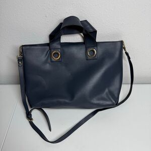 Rare Zara Shoulder Crossbody Navy Faux Leather Bag See Description